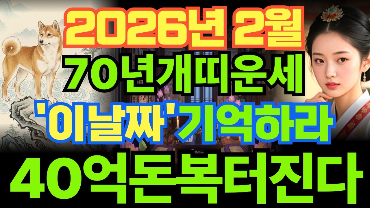 [1970년개띠운세]70년경술생개띠26년2월운세