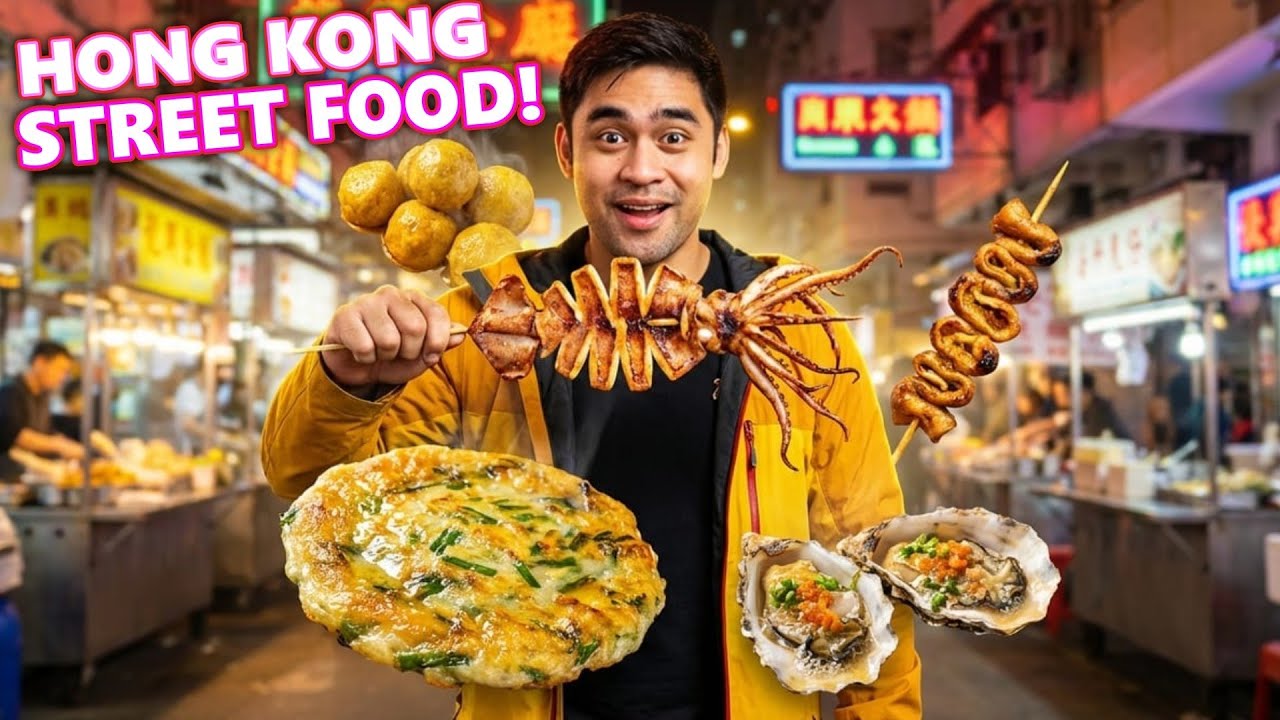 Hong Kong Night Market Food Crawl! Street Food Tour at Night 🇭🇰