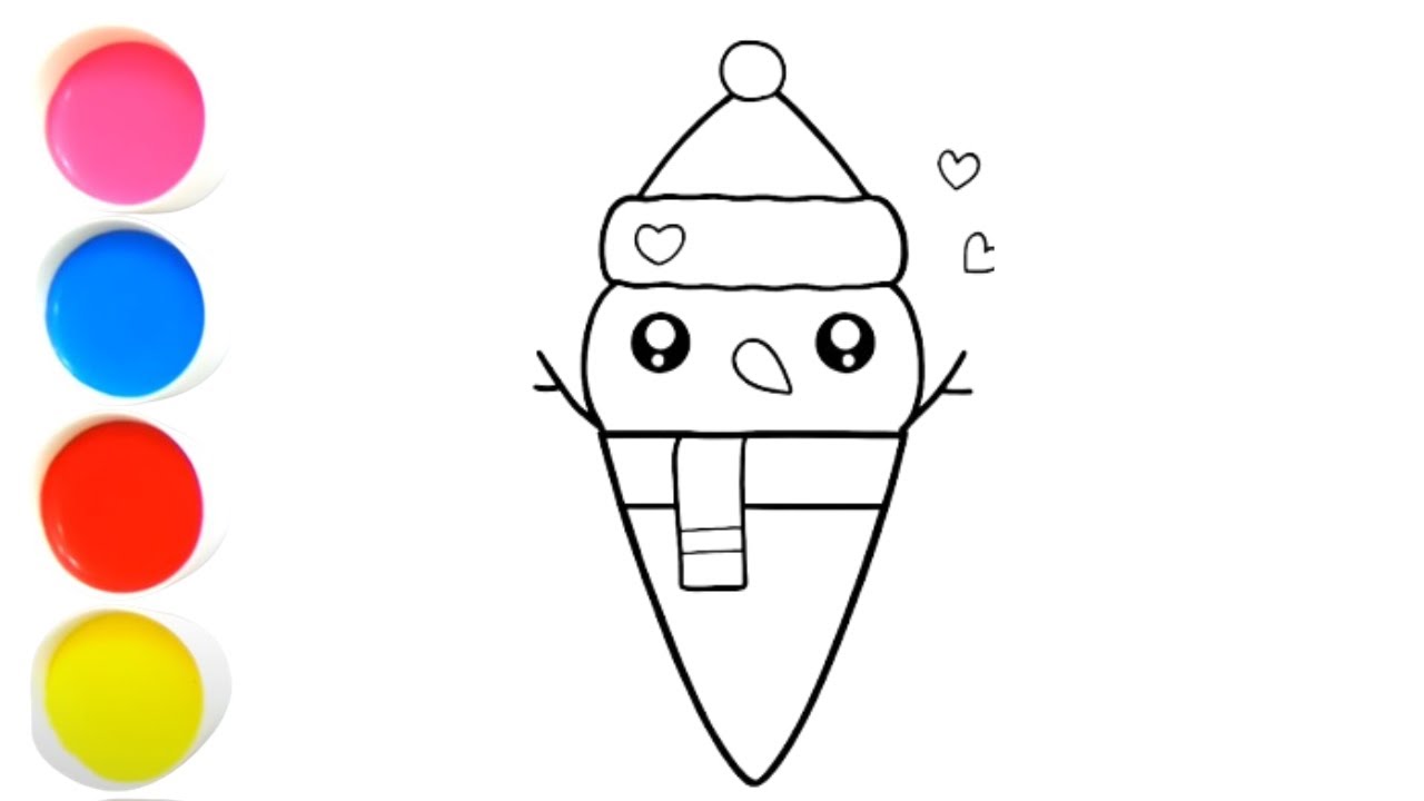 Cómo dibujar un lindo cono de helado de Papá Noel: fácil para niños pequeños