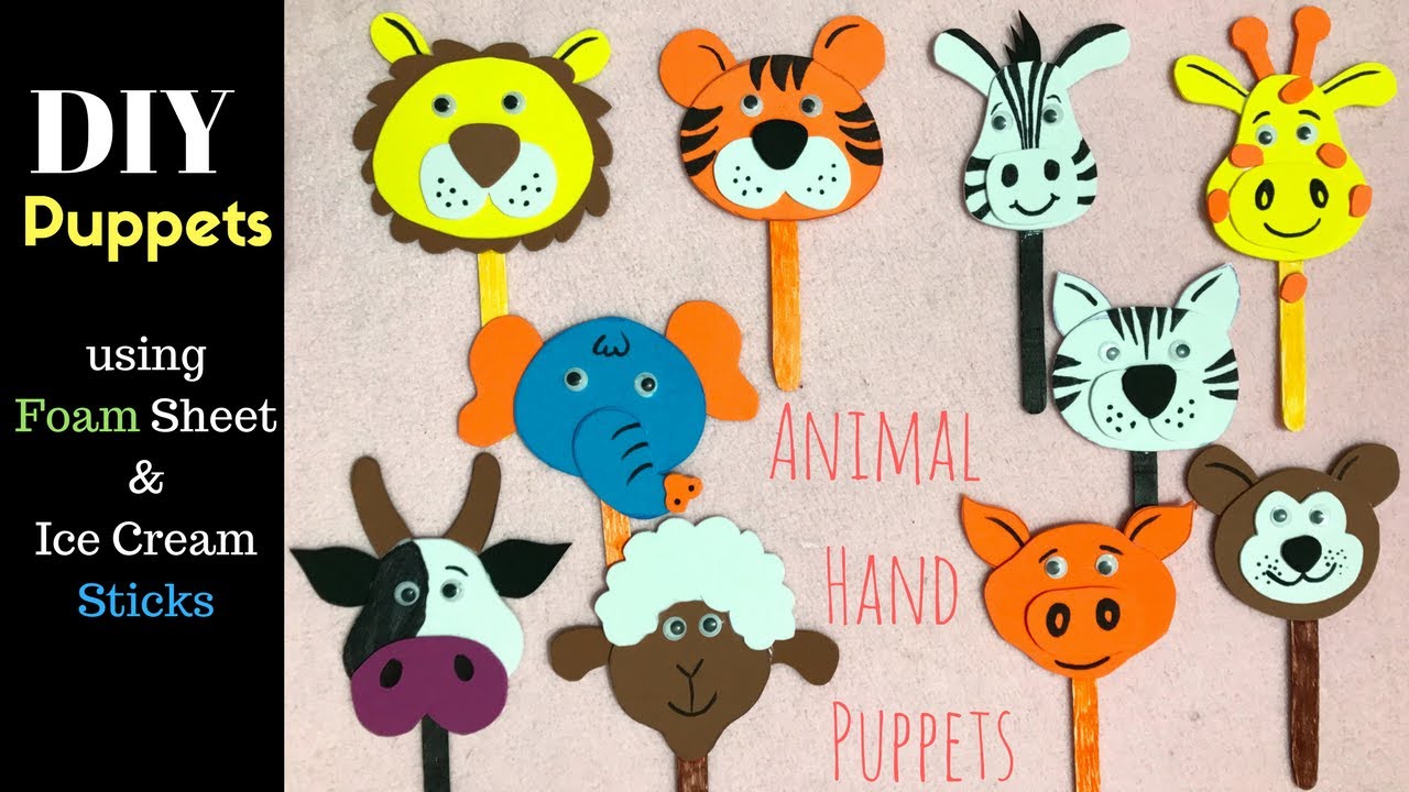DIY Puppet Stick Making Tutorial using Foam Sheet & Ice Cream Sticks