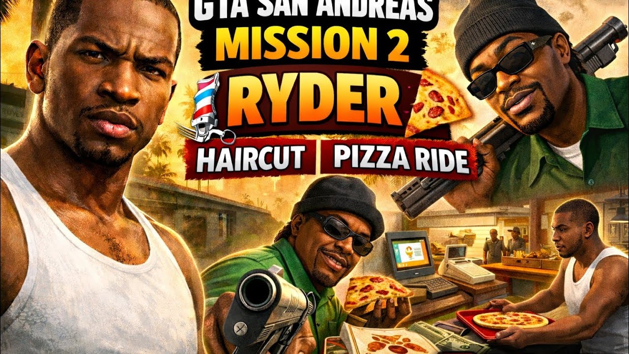 GTA San Andreas Mission 2 – Ryder 🔥 Haircut & Pizza Ride | Full Gameplay