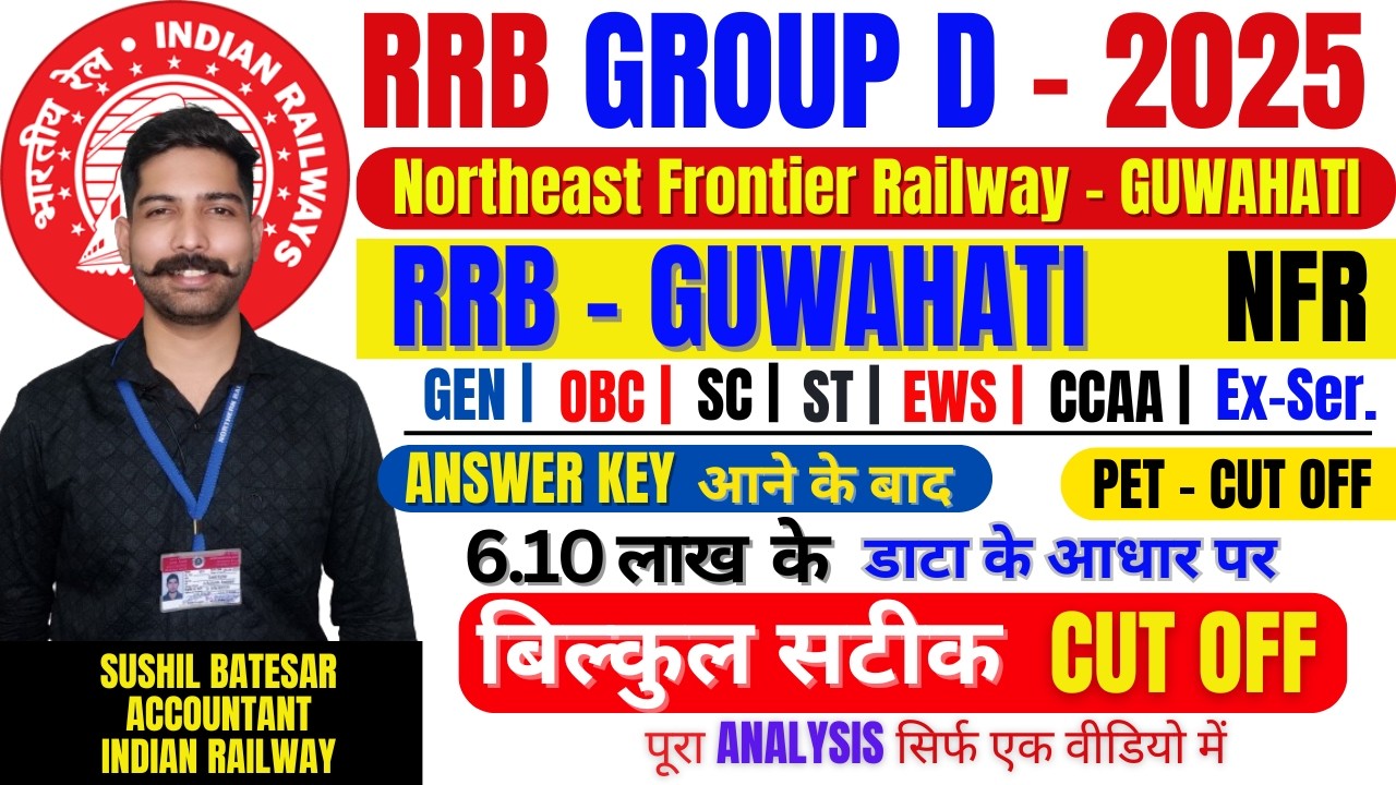 RRB Guwahati Railway Group D 2024 Cut OFF | RRC Guwahati NFR | Cut off | RRB Group D Cut off 2025