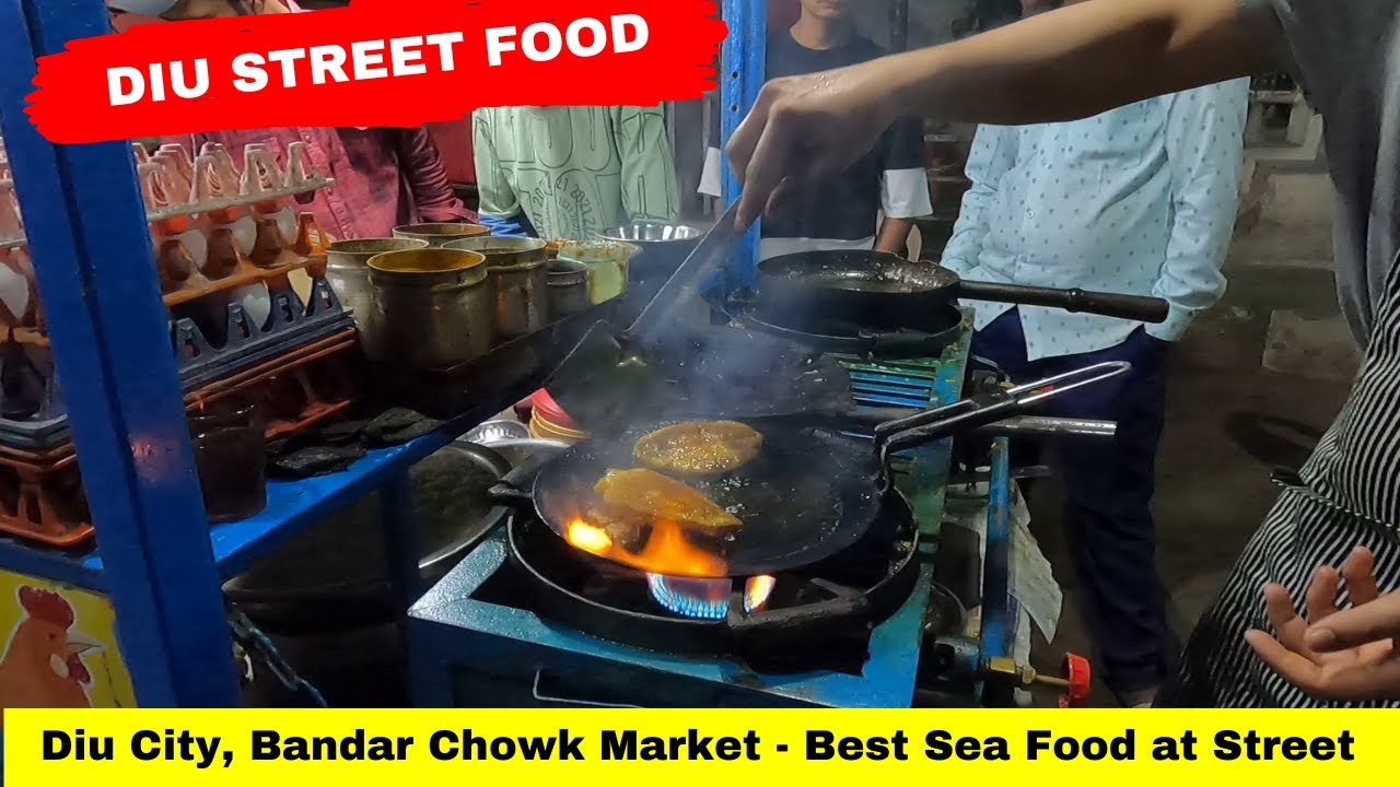 Diu Street Food - Fried Fish and Prawn Masala | Best Sea Food In Diu City