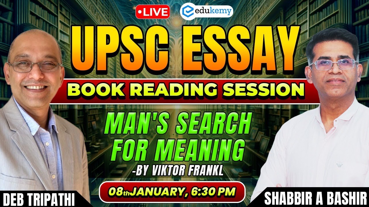📘 LIVE UPSC Essay Book Reading | Man's Search for Meaning by Viktor Frankl | Essay Enrichment