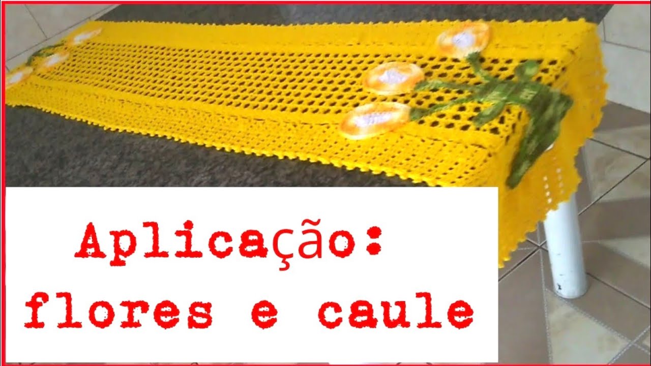 CROCHÊ- Flor com caule para aplicação # Fácil Crochê Fácil