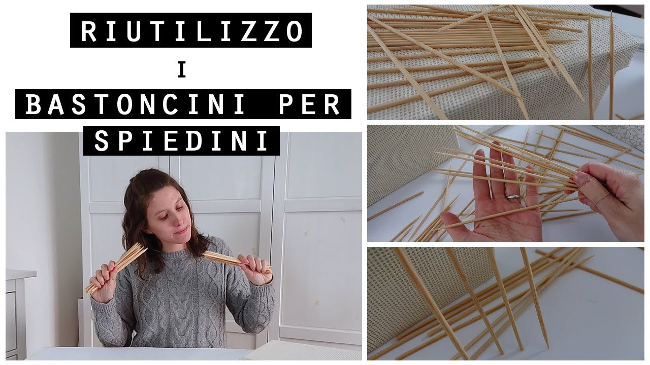 Come RIUTILIZZO i BASTONCINI PER SPIEDINI/RICICLO creativo e FAI DA TE per la CASA