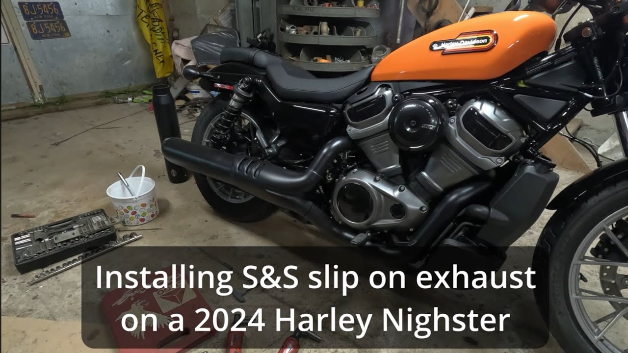 S&S Slip on muffler installation on a 2024 Harley Davidson Nightster