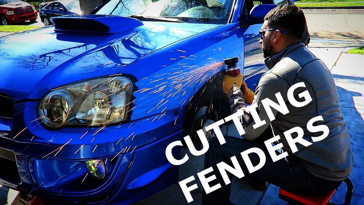 CUTTING FRONT FENDERS FOR WIDEBODY WRX STI FROM BATTLE AERO
