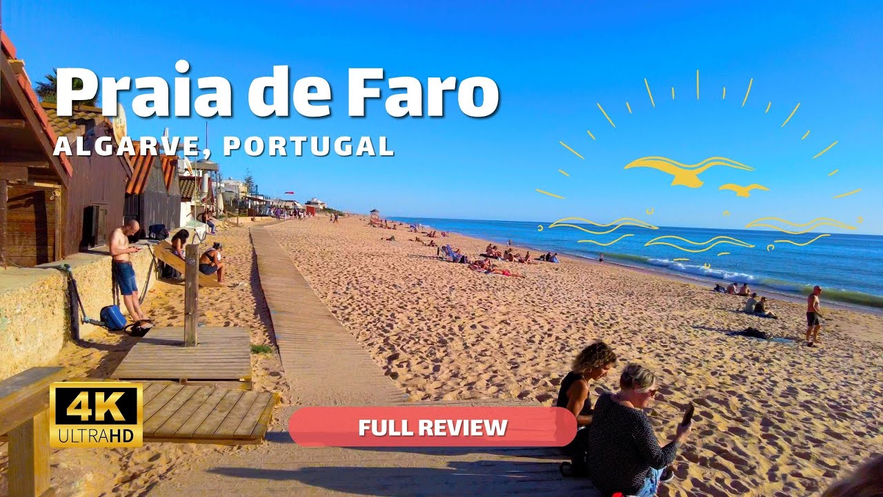 Praia de Faro beach in Algarve – Portugal – 4K FULL REVIEW 2023