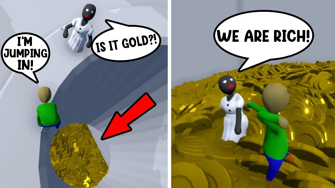 BALDI AND GRANNY BECOMING MEGA RICH in HUMAN FALL FLAT