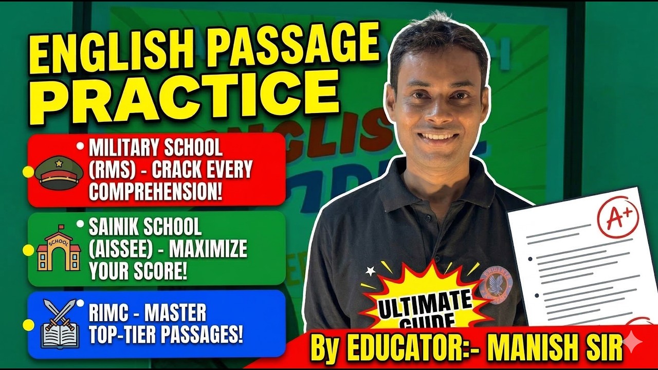 ENGLISH PASSAGE | RIMC | MILITARY SCHOOL | SAINIK SCHOOL #shourya_academy #sainik_school_coaching