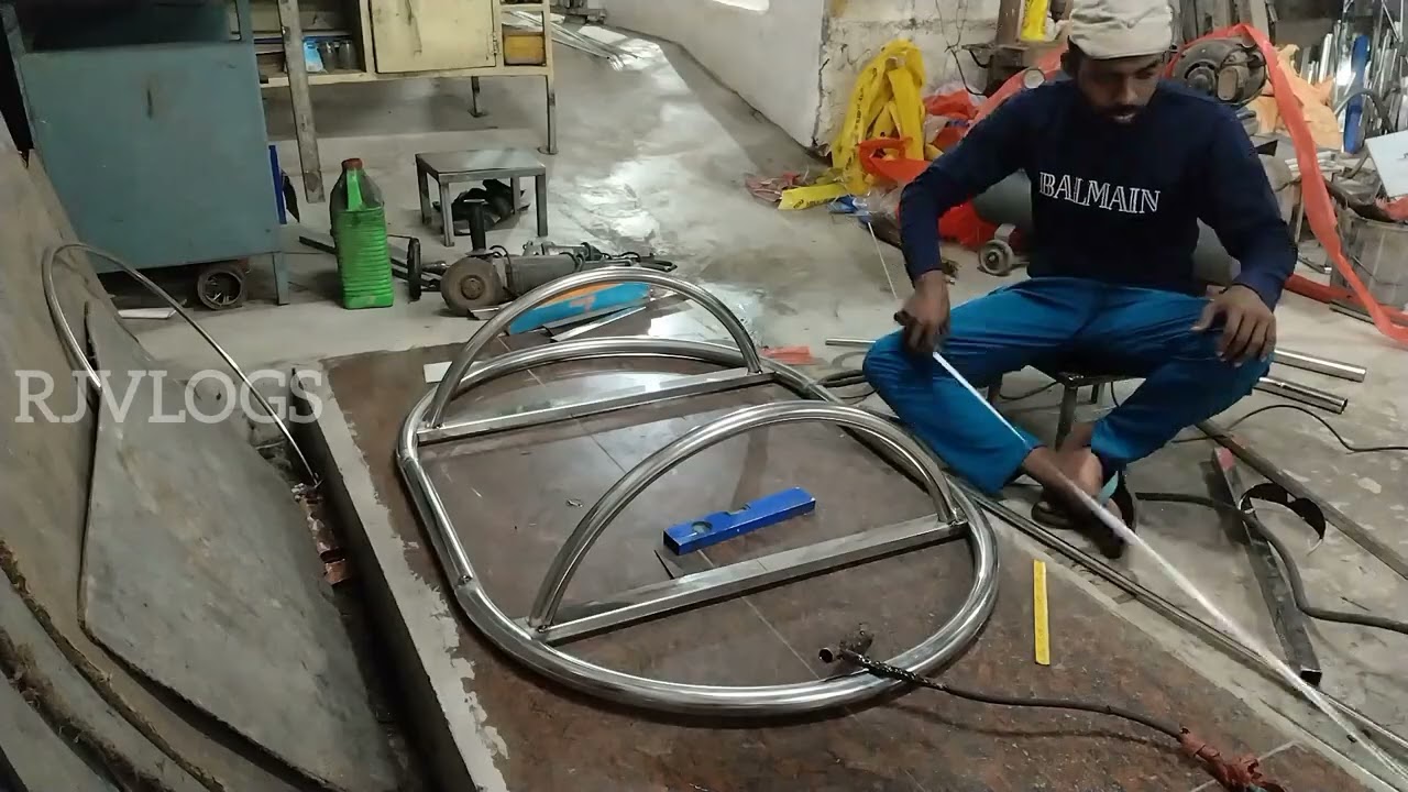 how to make ovel shape dinning table / stainless steel / fabrication work / customized products
