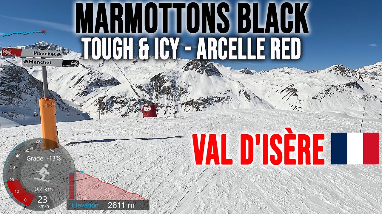 [4K] Skiing Val d'Isère, Tough Marmottons Black - Icy - Arcelle Red, France, GoPro HERO13