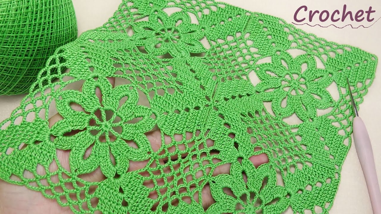 How to Crochet a Beautiful Flower Square 🔥 Квадратная салфетка крючком | Красиво, просто и с нуля!