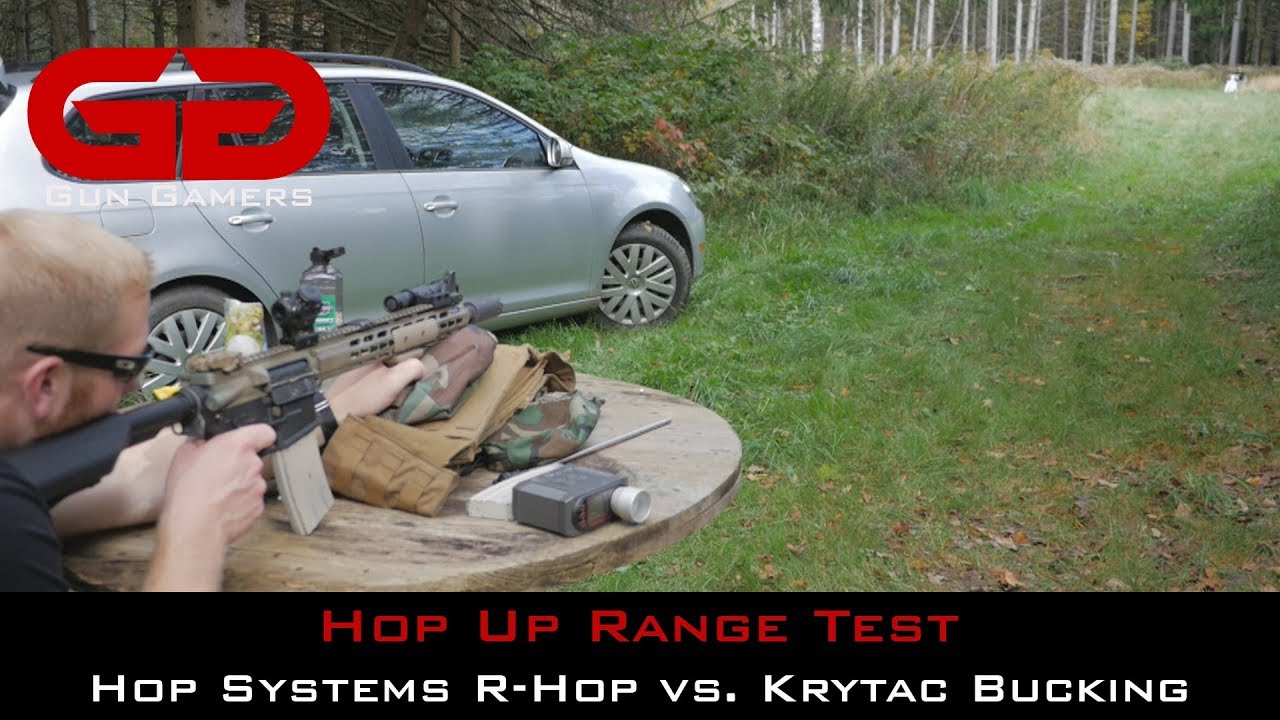 Airsoft Hop Up Range Test: Hop Systems R-Hop vs Krytac Bucking