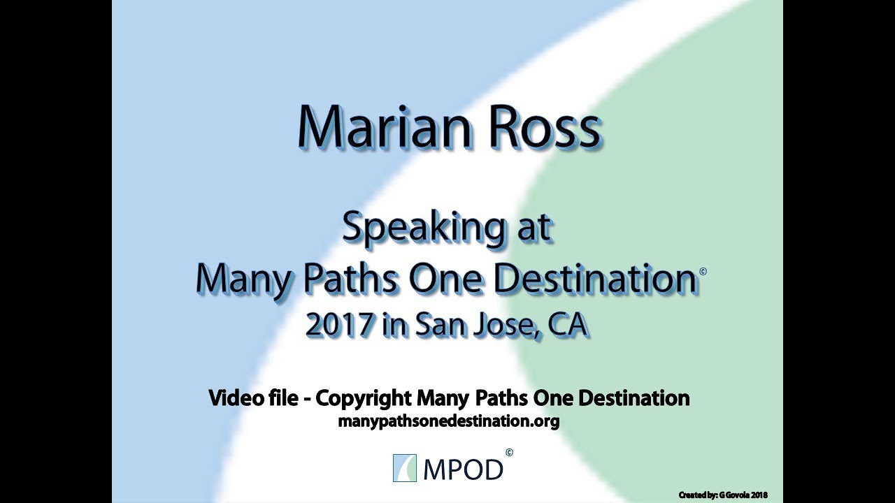 Marian Ross Speaking at Many Paths One Destination Event, 2017