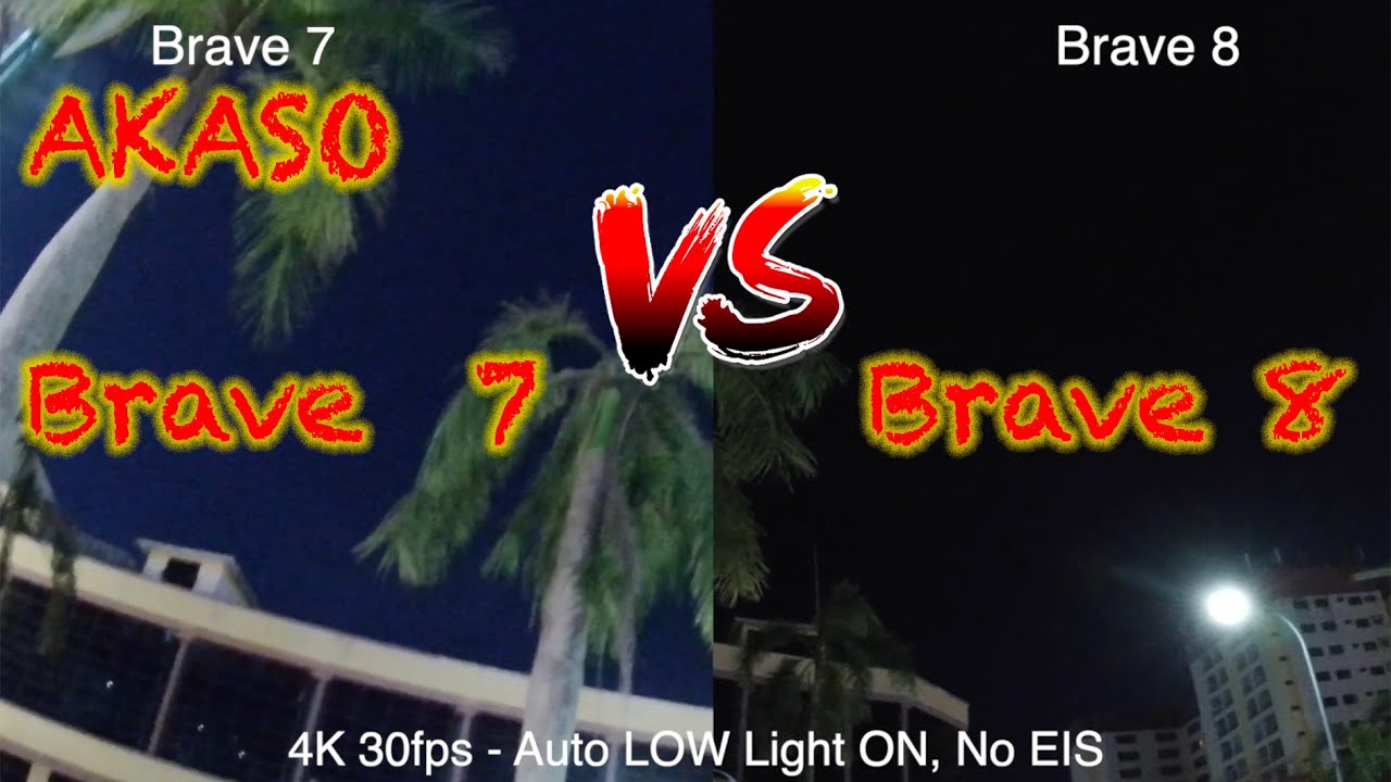 Сравнение качества видео Akaso Brave 7 и Brave 8