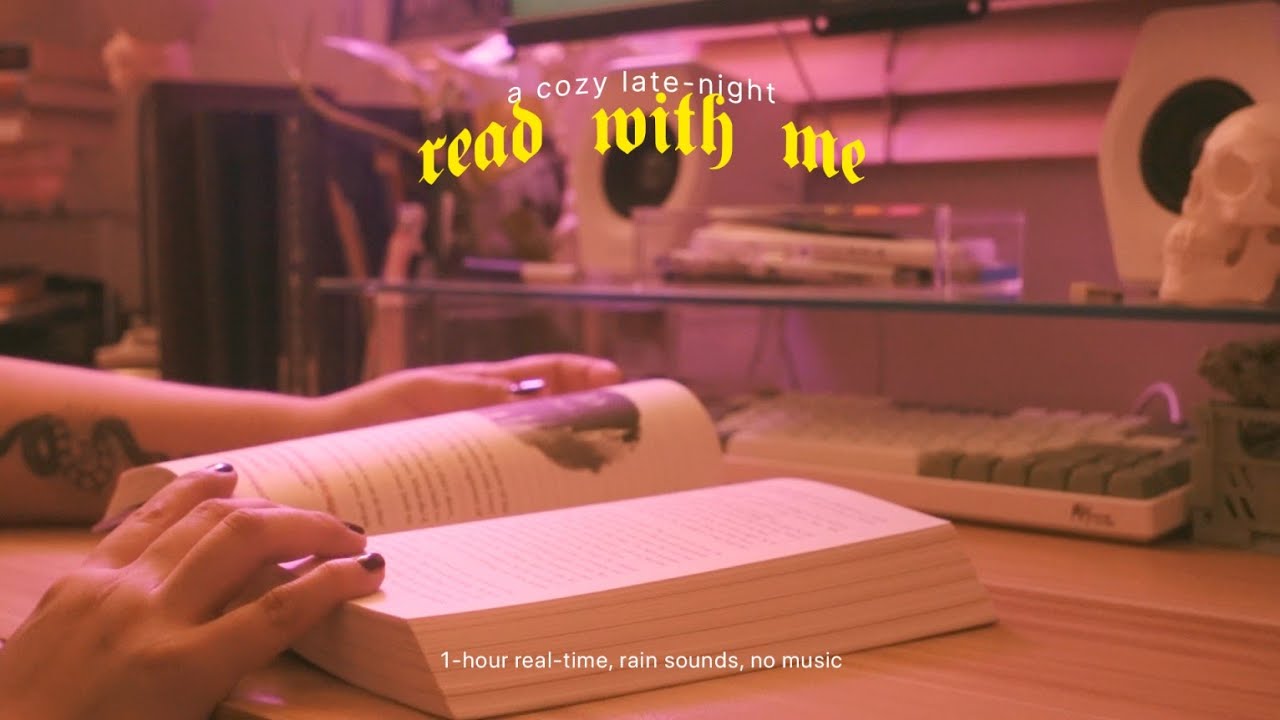 a cozy late-night read with me 🌘 1-hour real-time, rain sounds, no music | six of crows