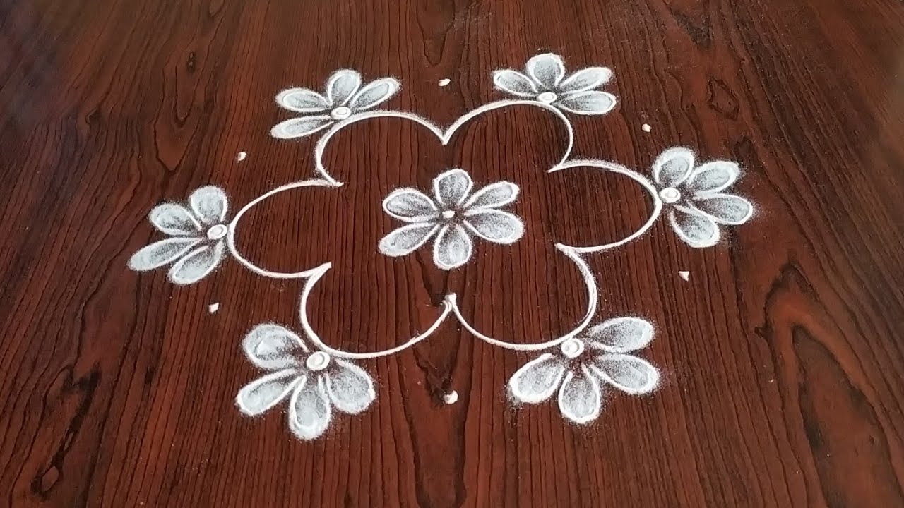 Simple Easy 2 Beautiful Daily kolams only (5×3) dot's...