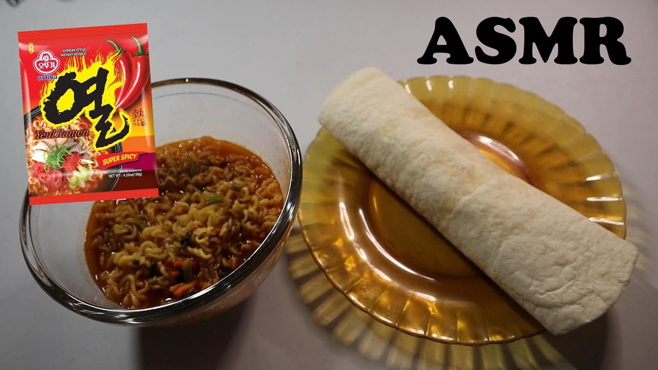 OTTOGI YEUL RAMEN SUPER SPICY & TUNA WRAP ASMR MUKBANG