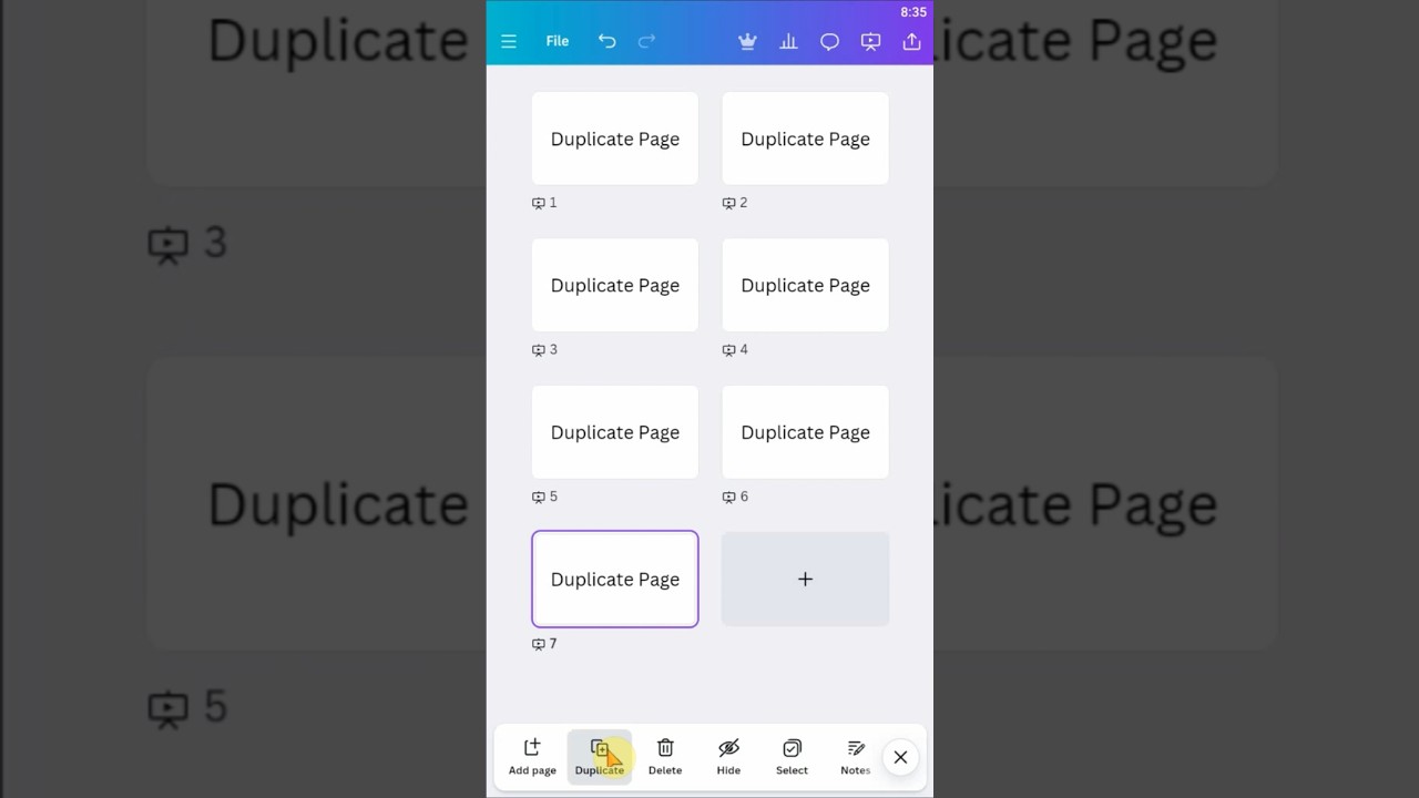 Canva Mobile how to duplicate page #canva #canvatutorial #cgian