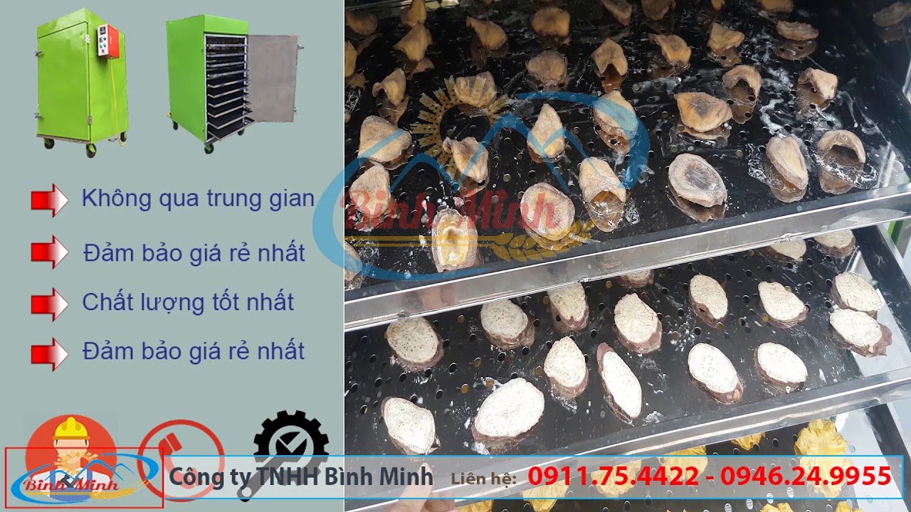 Máy sấy thực phẩm đa năng Bình Minh | Năng suất được 80kg - 100kg mỗi mẻ
