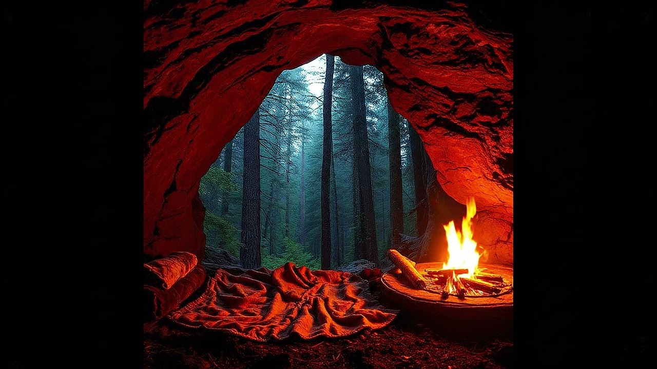 Enchanted Forest Cave Fireplace Ambience 🔥 Cozy Fire Sounds for Fantasy Reading & Focus