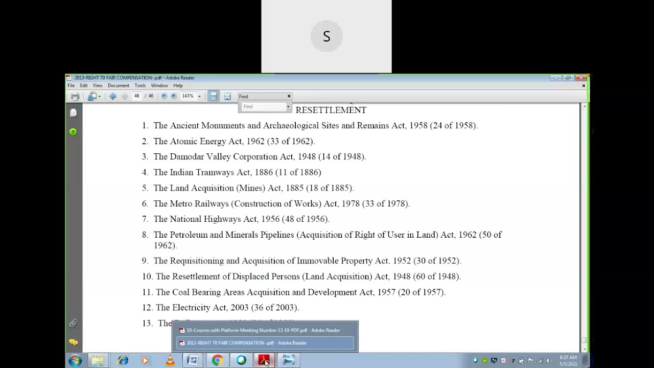 Mohammed Saheb Hussain-AIBE-XVI-Land Acquisition Act-05-05-2021