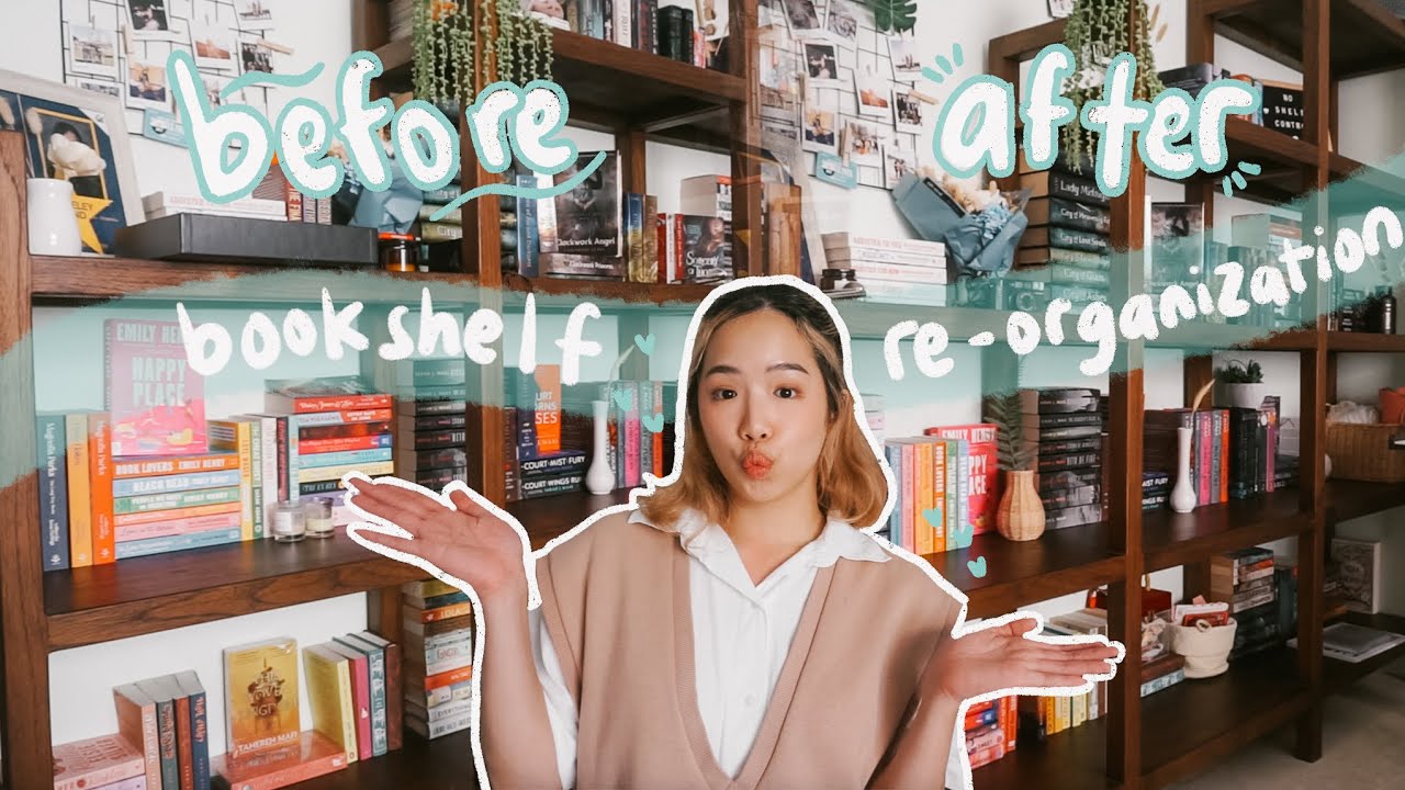 organizing my books + bookshelf tour! 💖