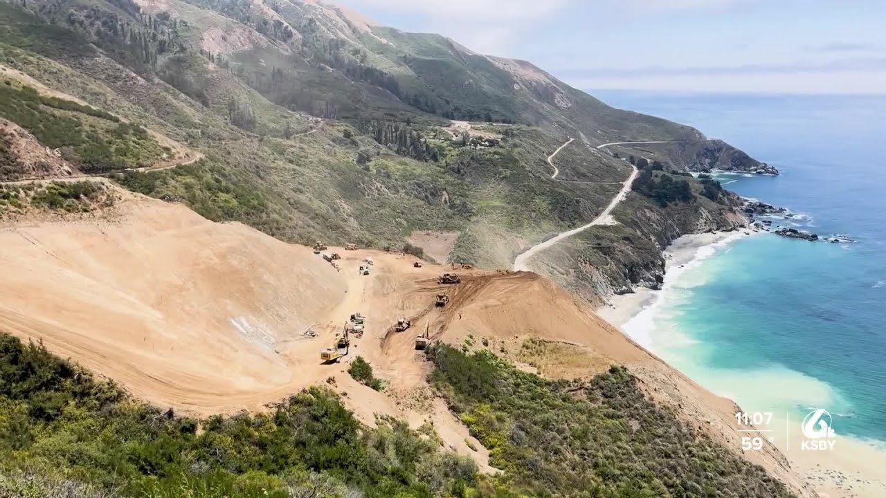 Crews work to clear landslide on Highway 1 to Big Sur
