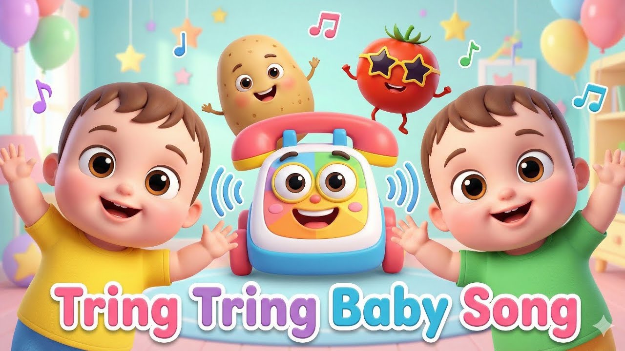 Tring Tring 📞 phone baja 🎶 baby songs ✨🎉🌟💫 #babysongs #tamatar#catsong#hindikikavita#kidshindirhymes