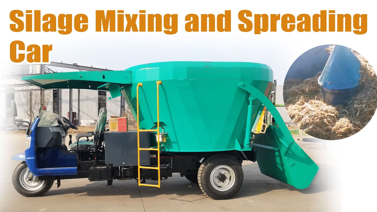 Silage Mixer and Spreader Feeding Car - Efficient Feed Preparation for Livestock#silage #spreader