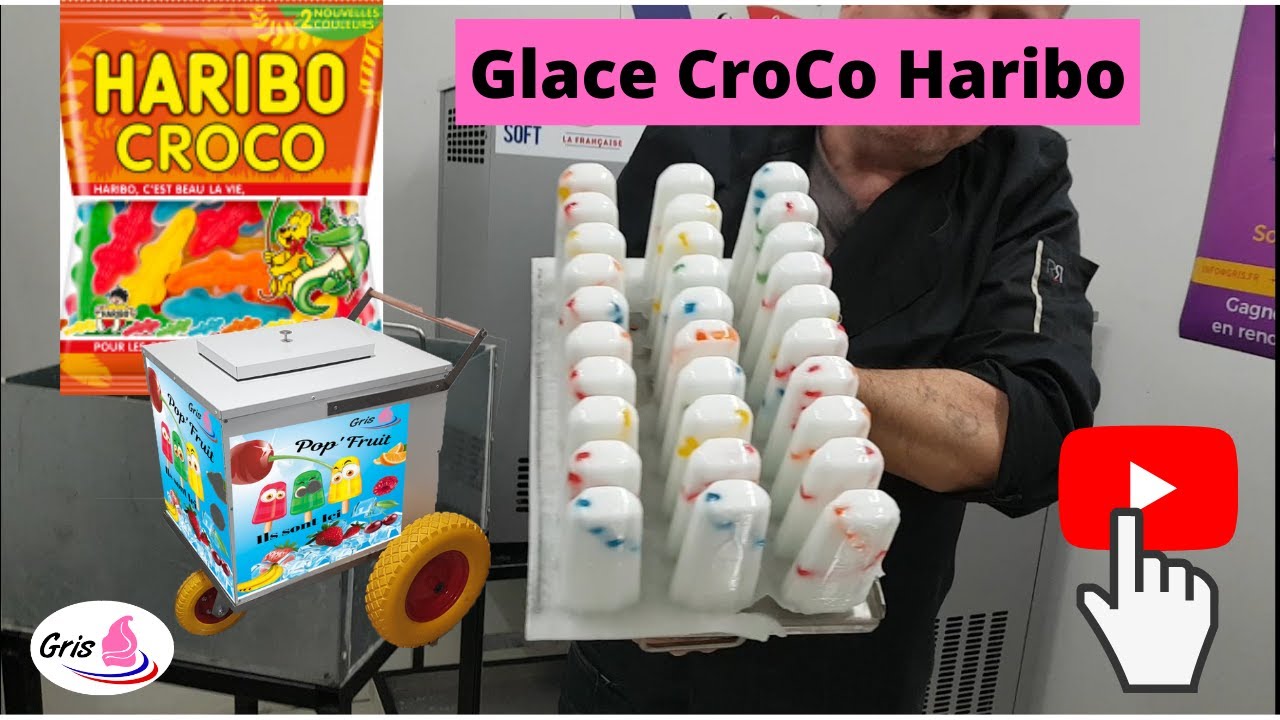 Glace bâtonnet aux bonbons Haribo ( les crocos c'est bon)
