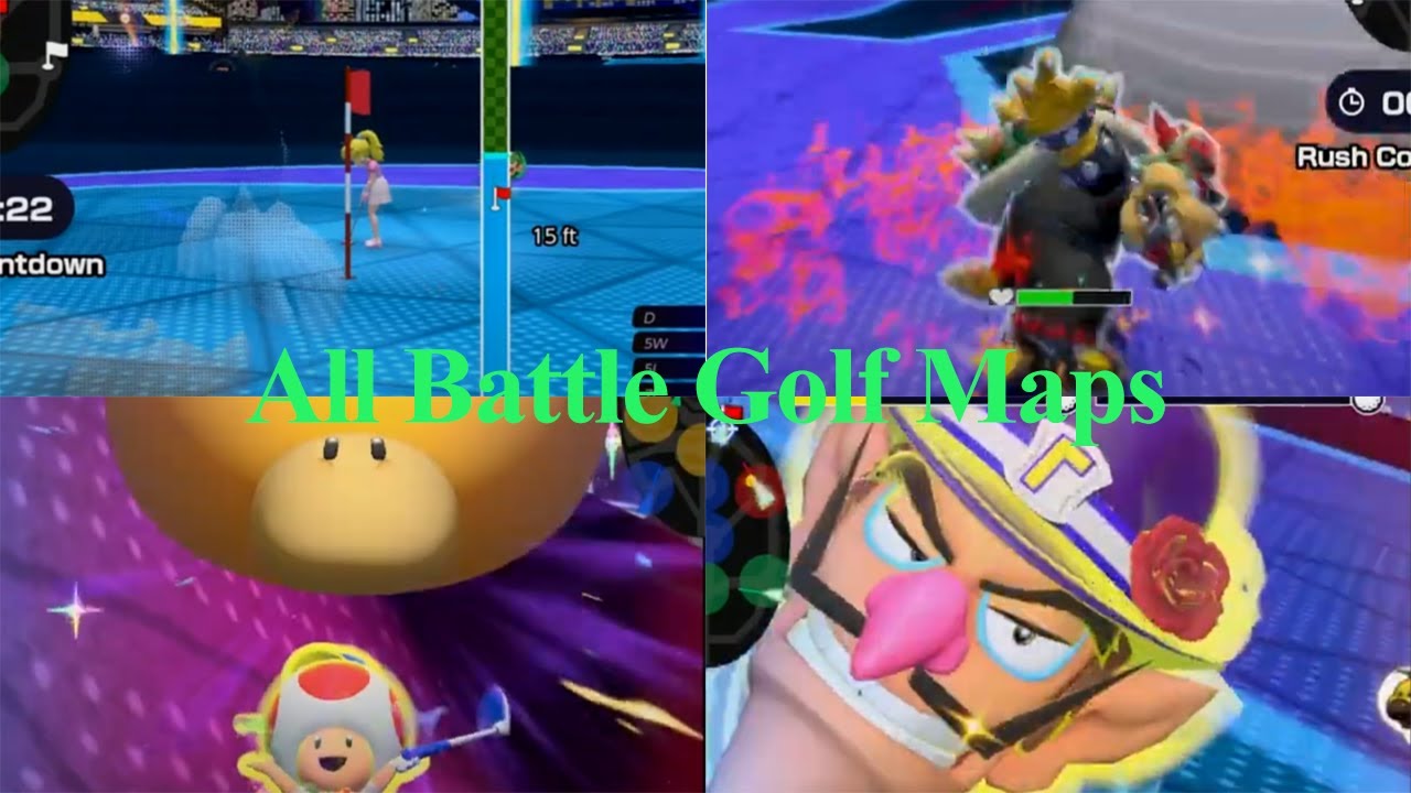 Mario Golf: Super Rush - All Battle Golf Maps (2 Players)