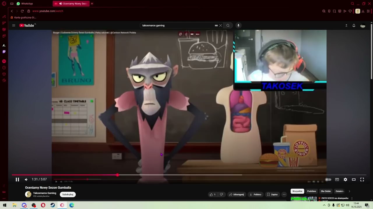 oglądam filmy adama maszczka takosmaros gaming i opowiadam historię o nim i o mnie