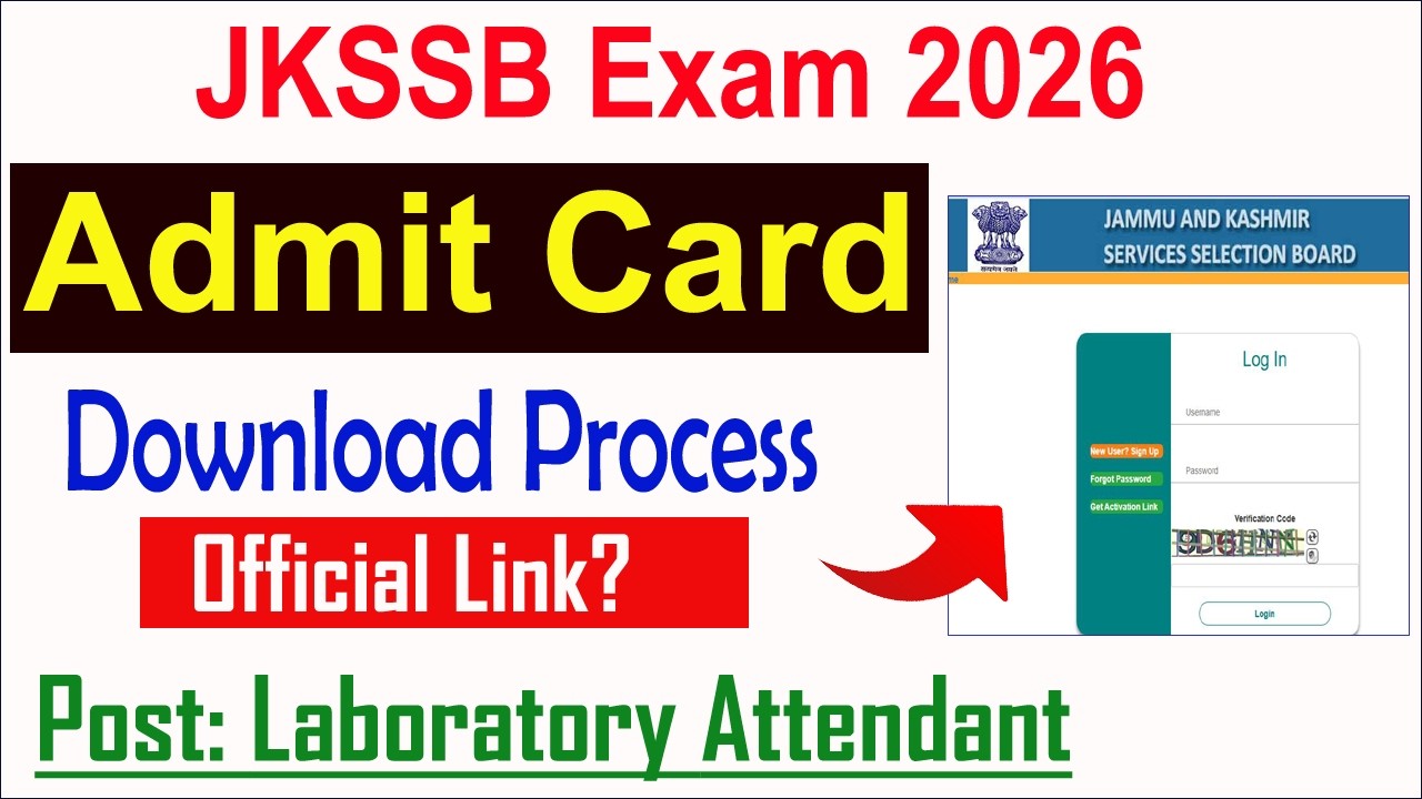 JKSSB Lab Attendant Admit Card 2026 Download? || JKSSB LABORATORY ATTENDANT II ADMIT CARDS UPDATE II