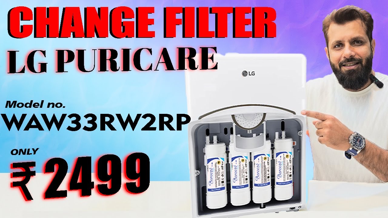 How to Replace LG Puricare Water Filter | Works for WAW33RW2RP, WW160EP, WW163EP, WW170EP, WW180EP