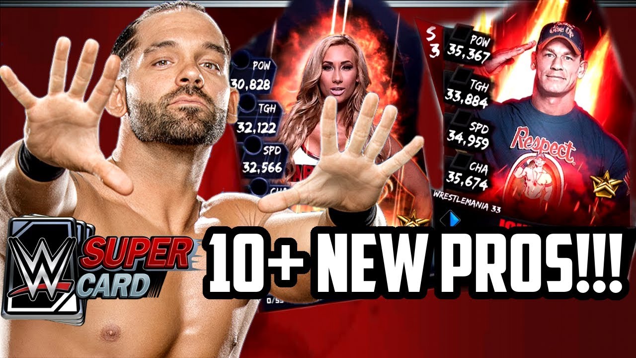 WWE SUPERCARD 10 CARDS PERFECT PRO'D!!!