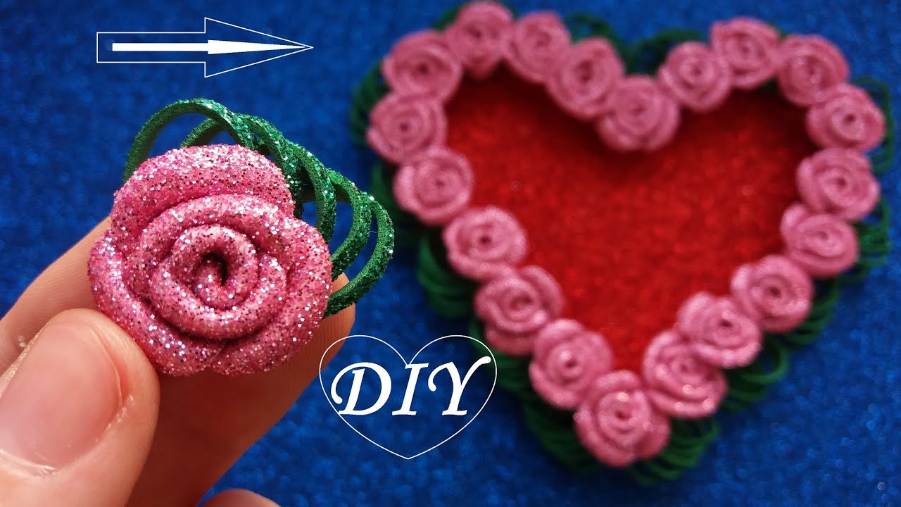 DIY❤️Valentine card from foamiran❤️ Сердечко из фоамирана ❤️Валентинка из фоамирана❤️ Foamiran heart