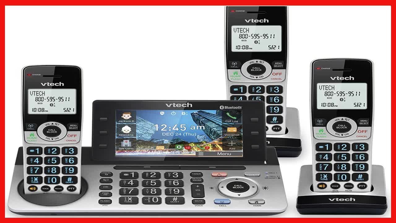 VTech IS8251-3 Business Grade 3-Handset Expandable Cordless Phone for Home Office, 5