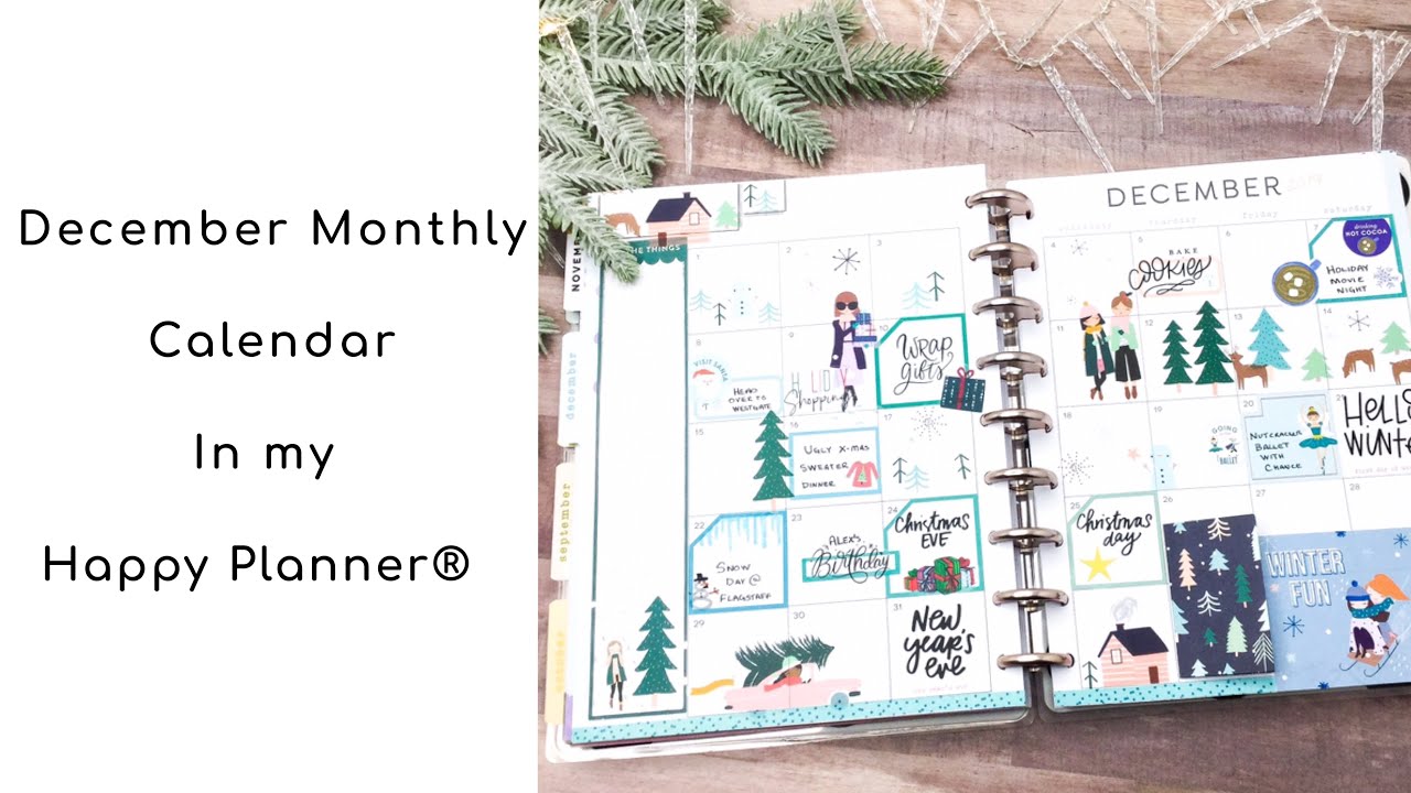 DECEMBER MONTHLY CALENDAR IN MY HAPPY PLANNER®