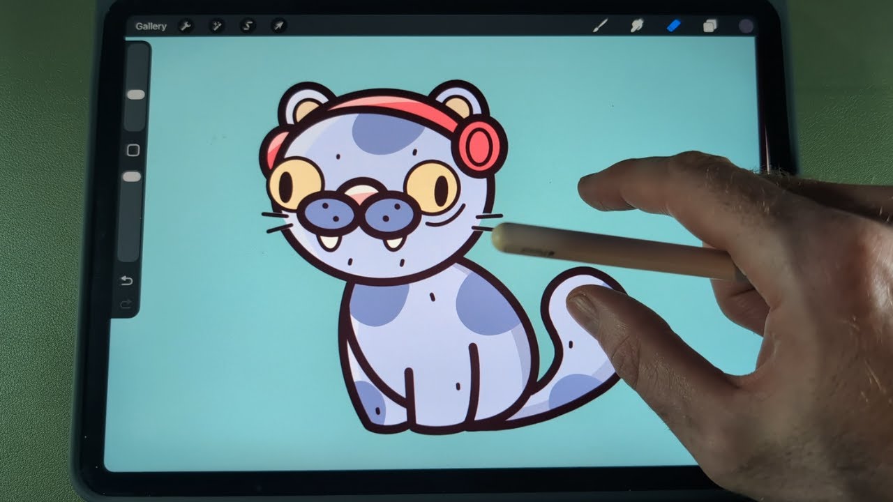 ASMR Procreate Cat Drawing on iPad