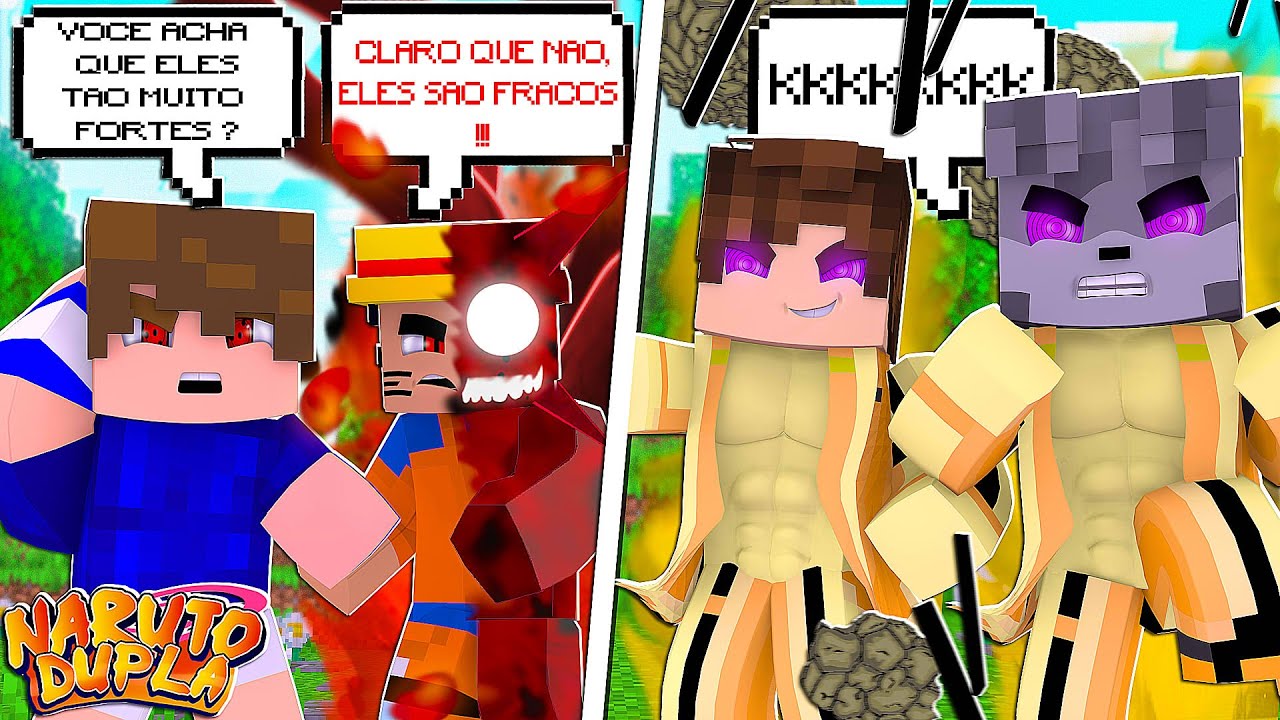 Minecraft : Naruto Duplas #2 - 2 YOUTUBERS DESPERTARAM KURAMA COM RINNEGAN NA SÉRIE DE NARUTO!