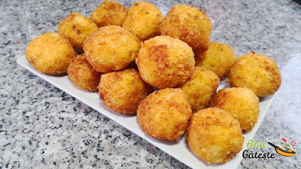 Crochete din cartofi, cel mai usor si delicios aperitiv. Se prepara rapid si se mananca imediat!