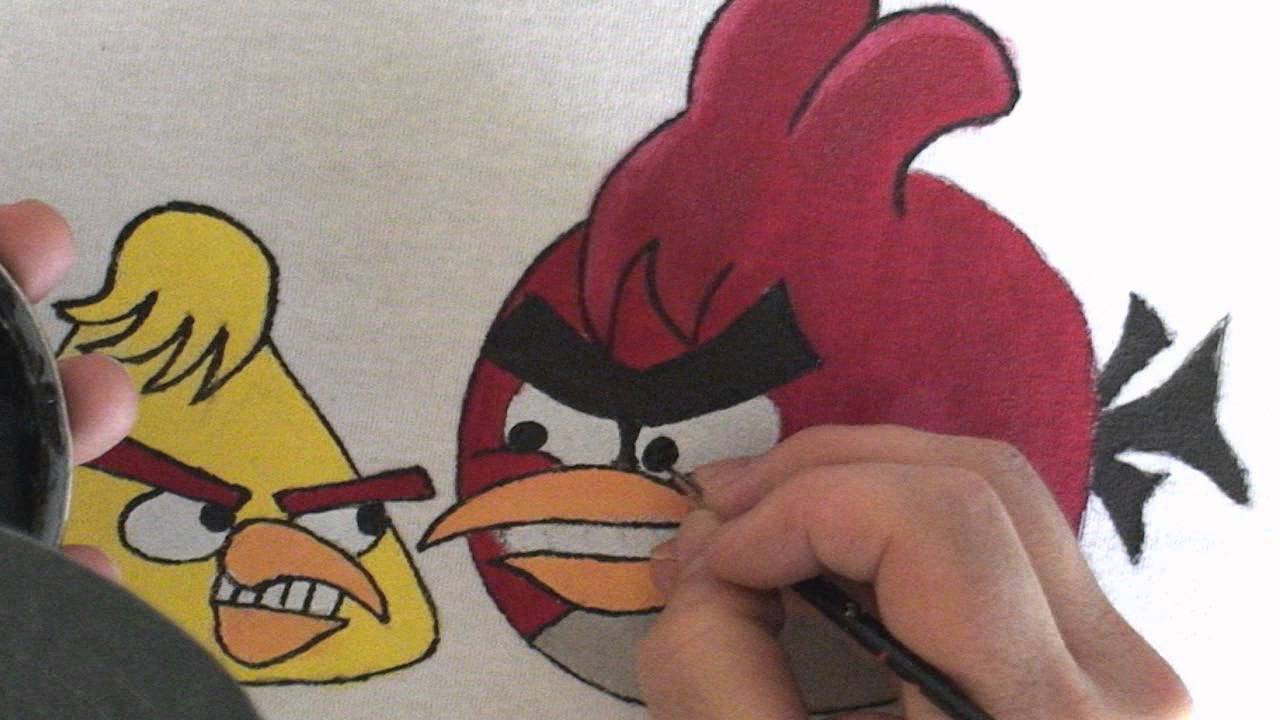 T Shirt Speed Painting: 2 Angry Birds (Redneck Edition)