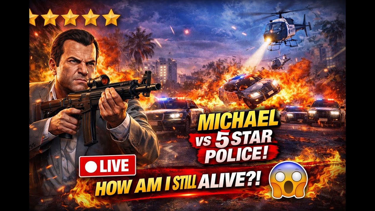🔴 GTA V LIVE 🚨 MICHAEL vs 5 STAR POLICE – HOW AM I STILL ALIVE?! 😱🔥#shortslive