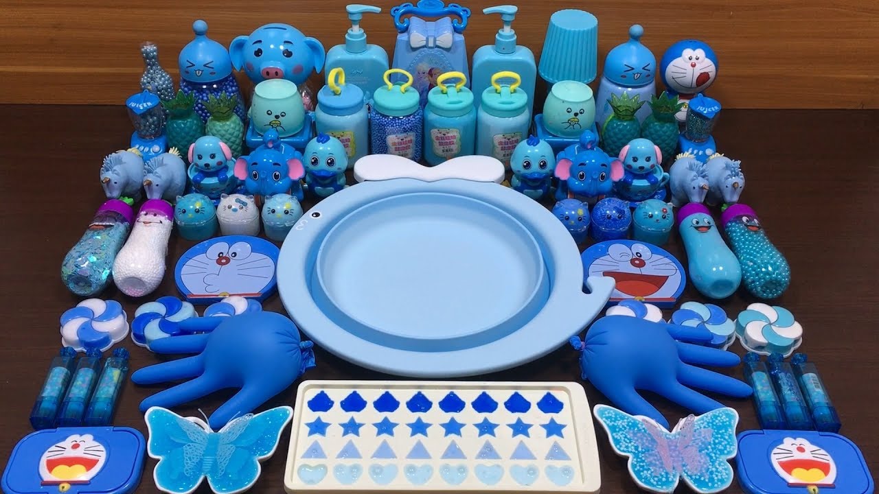 BLUE SLIME | Mixing Random Things into Slime | Satisfying Videos 