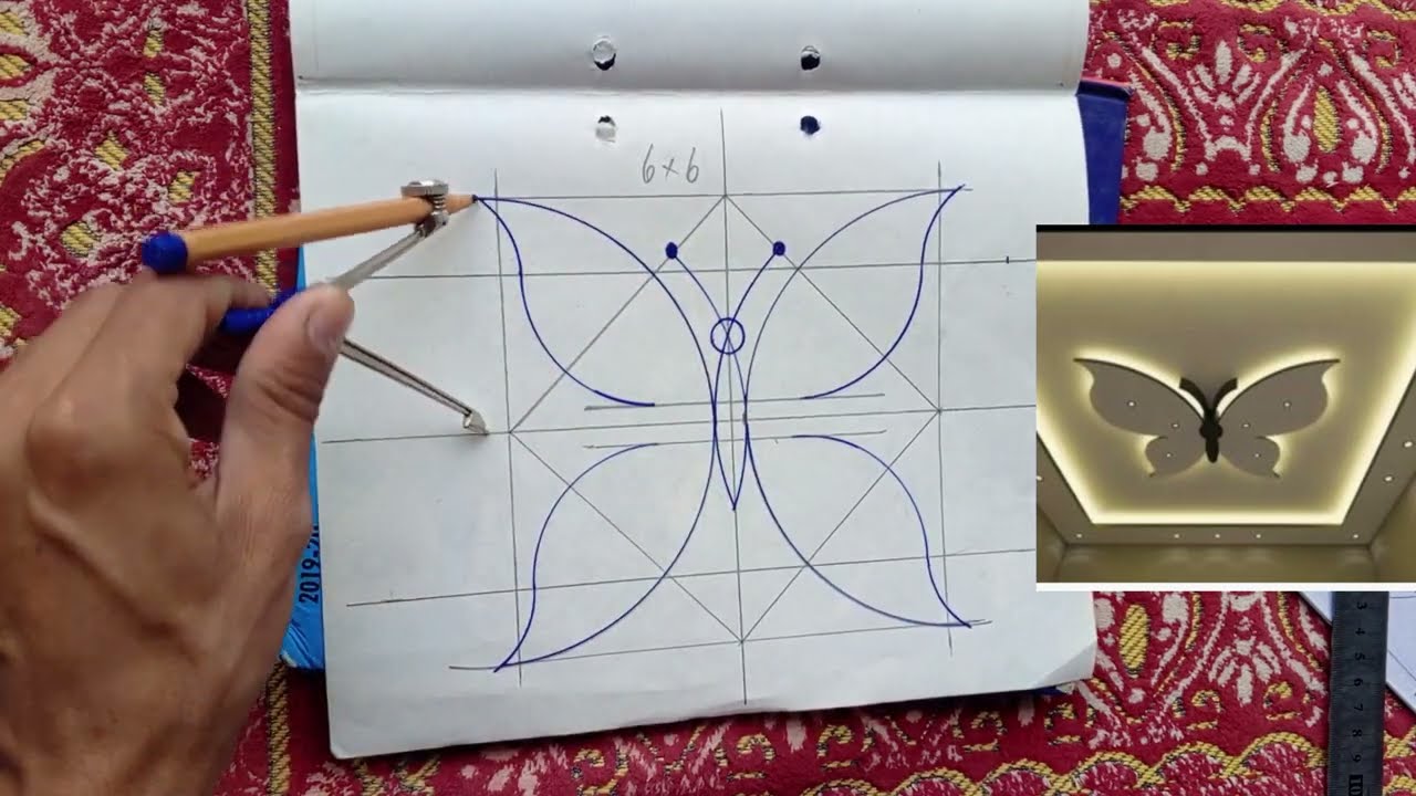 Draw butterfly False ceiling design | Pop ceiling design in 2025