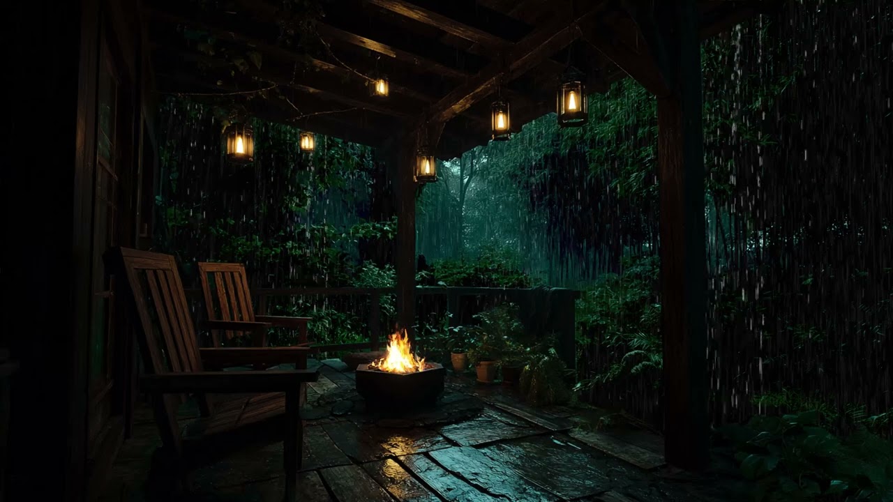 Hidden Forest Thunder Rain Audio | Natural Dark Backdrop for Stress Recovery and Night Relaxation