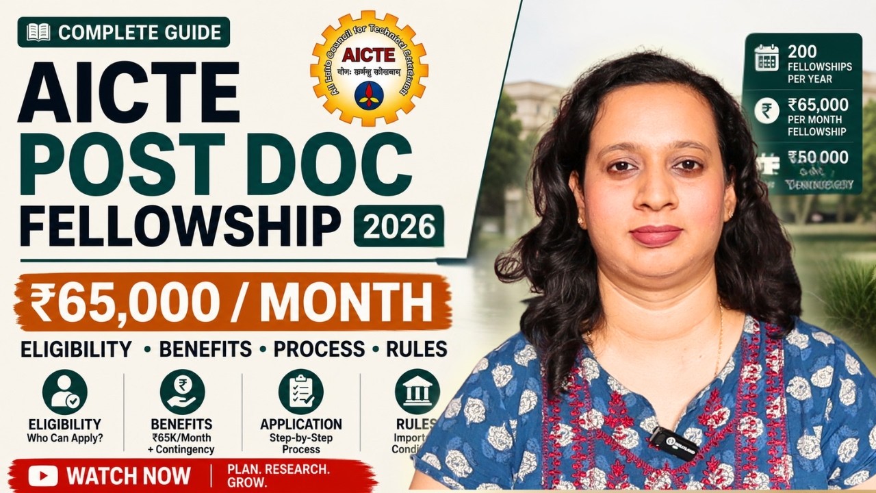 AICTE Post Doctoral Fellowship 2026 Complete Guide (Eligibility, Salary, Process)